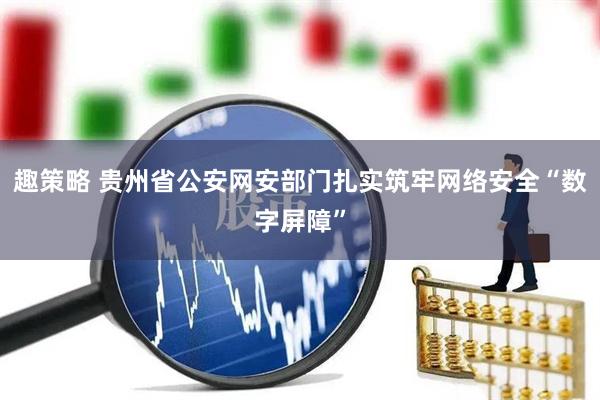 趣策略 贵州省公安网安部门扎实筑牢网络安全“数字屏障”